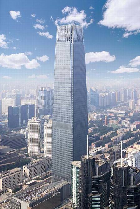 国贸三期主塔 330米 目前为止北京最高建筑(图片来源:百度)
